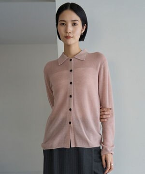  ファインアルパカ 襟付きカーディガン