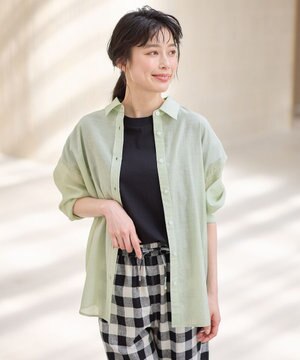 シアーシャツブラウス
