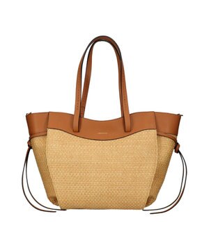  【LORISTELLA】ラフィア＆レザーコンビネーショントート