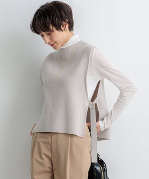  【洗える】コットンリリー ニットベスト