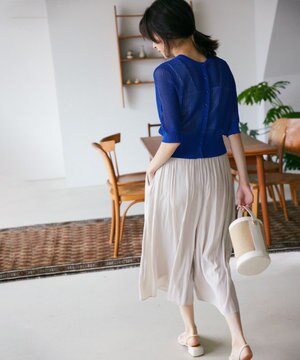  【WEB限定カラーあり】ギャザーライトデシン パンツ