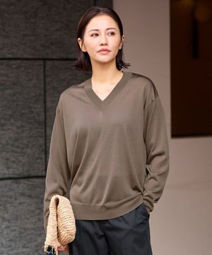  【XSサイズ～/洗える】シャインハイゲージ ニット