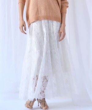  【GOLD LABEL】BROCHEレース フレアスカート