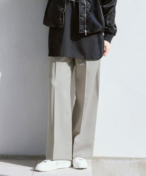  【CLASSY.1月号掲載・2WAY・洗える】 クリアサテン ワイドストレートパンツ