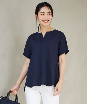  【接触冷感】プレーティングジャージー フレンチスリーブ カットソー