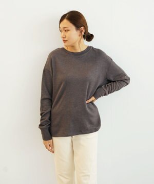  〈大草直子さんアドバイザー〉【ユニセックス】ロイヤルベビーアルパカ×タンギスコットン 裏毛 クルーネックトップス