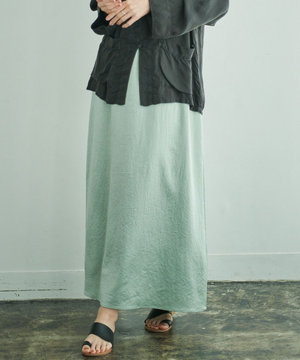 【洗える】ストレッチサテンスカート