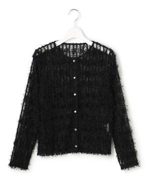  【GOLD LABEL】フェザーチュール クルーネック カーディガン