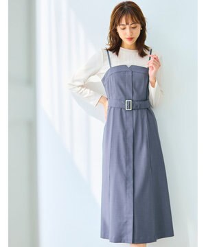  【2SET】ビスチェワンピース×シアーラッセルプルオーバーセット