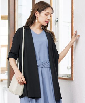  【洗える】シフォンドレープカーディガン