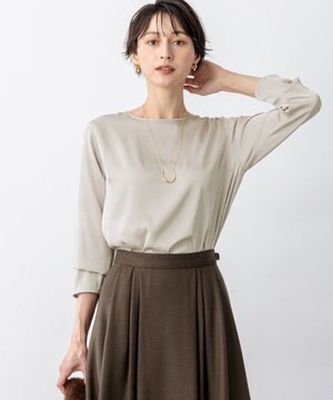 【洗える】サテン ロングスリーブ Tシャツ