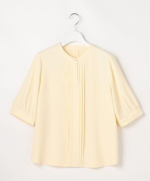  バンドカラーフロントタック ブラウス