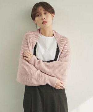  【洗える】エアリーウールボレロカーディガン