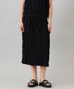  【洗える】カットジャガード ニットスカート