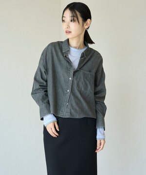  【UNFILO DENIM LIGHT】 クロップドシャツ