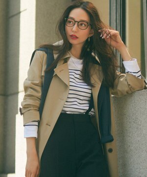  【洗える】Armor-lux スムース ボーダー クロップド カットソー