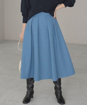  【WEB限定カラーあり】フラワーラメジャカード フレアスカート