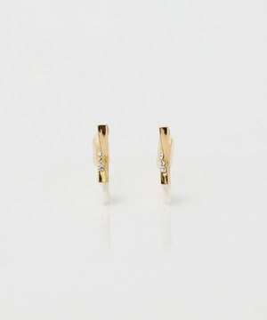  【金属アレルギー対応】【痛くないシリーズ】ツイストバービジューライトフィットイヤリング　ゴールド