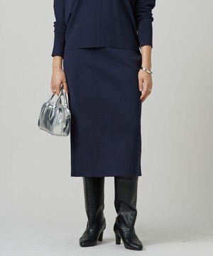  【洗える】 クロスコンビ ニットスカート