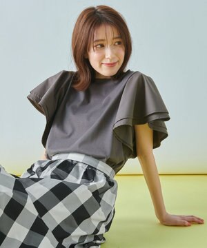 【シワになりにくい】ダブルフレアスリーブカットソー
