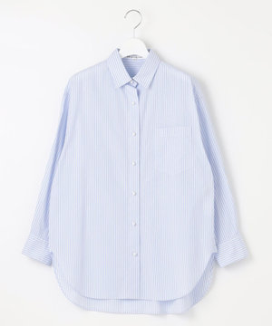 【洗える】CANCLINI ポケット付き パールボタン シャツブラウス