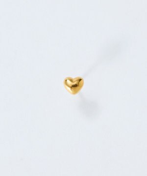  【金属アレルギー対応】パフィーハートピアス(片耳)　ゴールド/サージカルステンレス