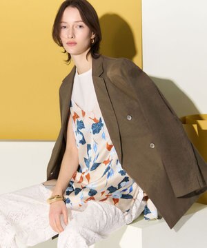 【見上愛さん着用/Oggi/GISELe掲載】ナイロンコットンシアーボイル ダブルジャケット