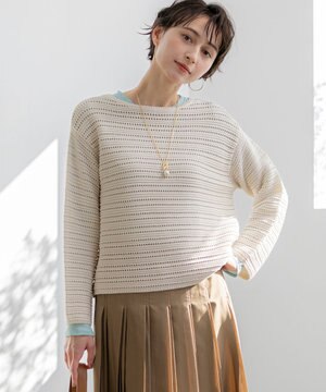  【先行予約】コットンギマ ボートネック ニット