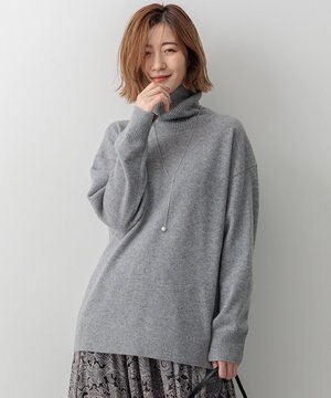  ピュアカシミヤ タートルネック  ニット