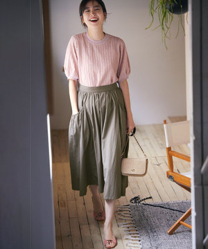 レーシージャージーニットライク カットソー