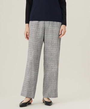  【セットアップ対応・洗える】ライトミックスツイードワイドストレート パンツ