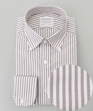  【形態安定】PREMIUMPLEATS_ボタンダウンカラー 通年ドレスシャツ_ストライプ(25年春夏モデル)