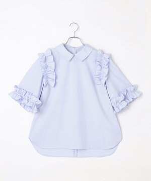  ロマンティックフリルディテールシャツ