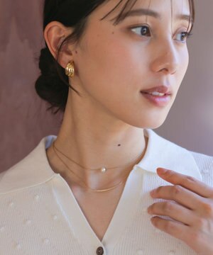  マテリアルレイヤードショートネックレス