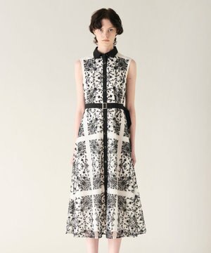  刺繍フレアドレス