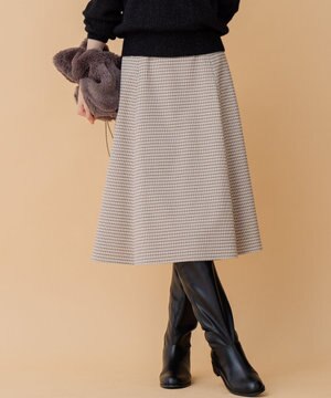 【洗える】ツイルストレッチ フレアスカート