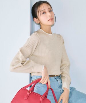  【WEB・一部店舗限定】ダブルカラー ニット