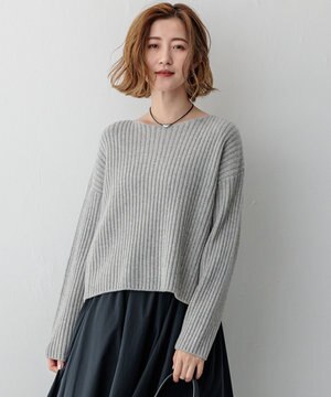  【Oggi2月号掲載/洗える】カシミヤブレンド クロップド ニット