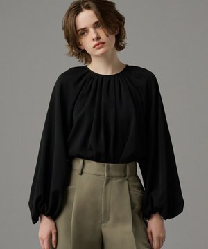 【吸水速乾・接触冷感・洗濯機洗い可】シアーボイル ボリュームスリーブブラウス（uncrave STANDARD）