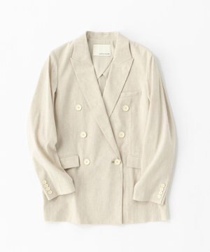 【uncrave WHITE】リネントロ プレーン ダブルジャケット