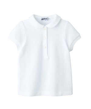  【ミキハウス】【95-130cm】 カノコ素材の半袖ポロシャツ(丸襟)