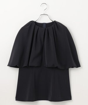＜亀恭子さんコラボ＞取り外し可能ケープ付きペプラムブラウス