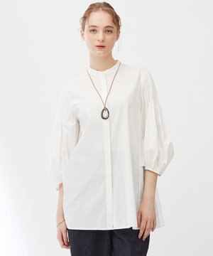  【Indian Factory】コットンポプリン タックディテール チュニックブラウス