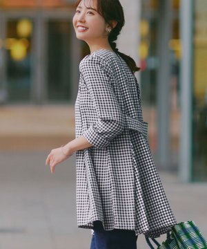 【おのののかさん着用】半袖＆七分袖選べる袖丈バックフレアチュニック