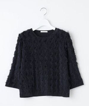  【洗える】カットジャガード ニット