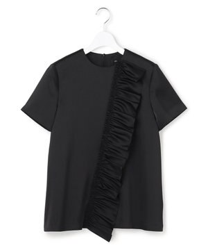  【APPLAUDIR】クリアダブルサテン フリルデザイン ブラウス