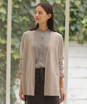  【洗える】KNIT BASIC ロングカーディガン