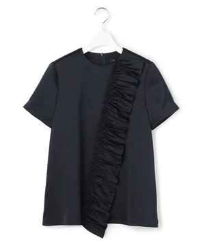  【APPLAUDIR】クリアダブルサテン フリルデザイン ブラウス