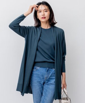  【洗える】サステナブルウール ショールカラー カーディガン