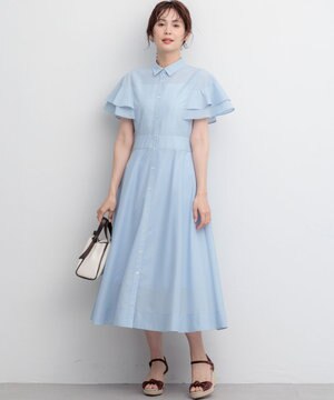 シアーボイル フリル袖ワンピース